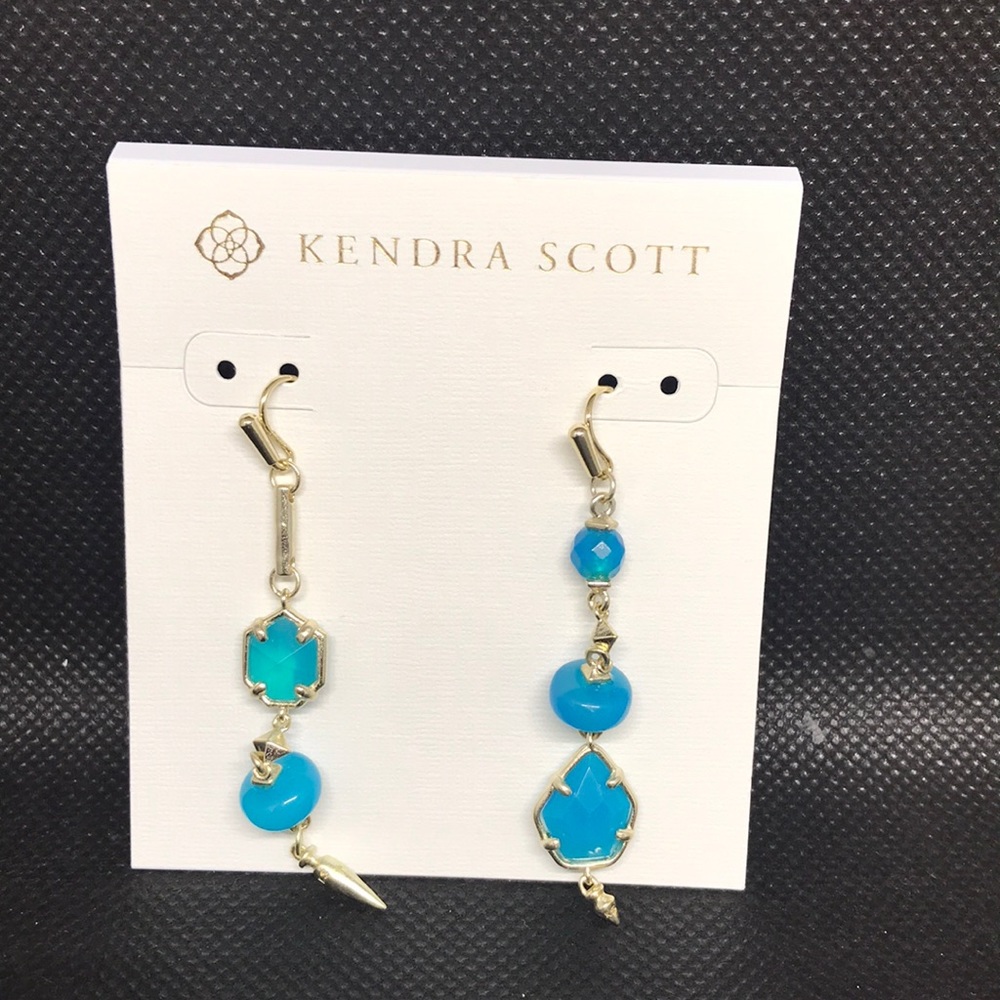 KENDRA SCOTT COSETTE TEAL HOWLITE DROP EARRINGS
